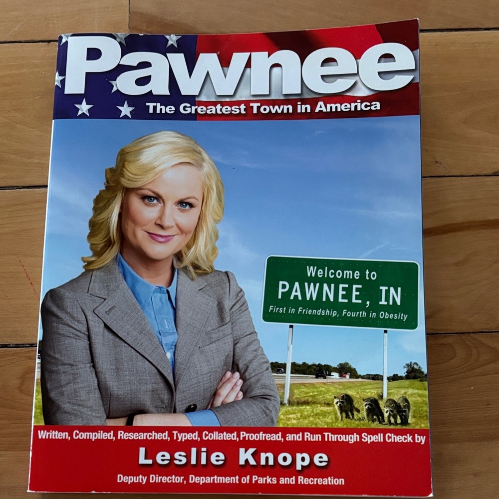 Pawnee Book with Leslie Knope Cover